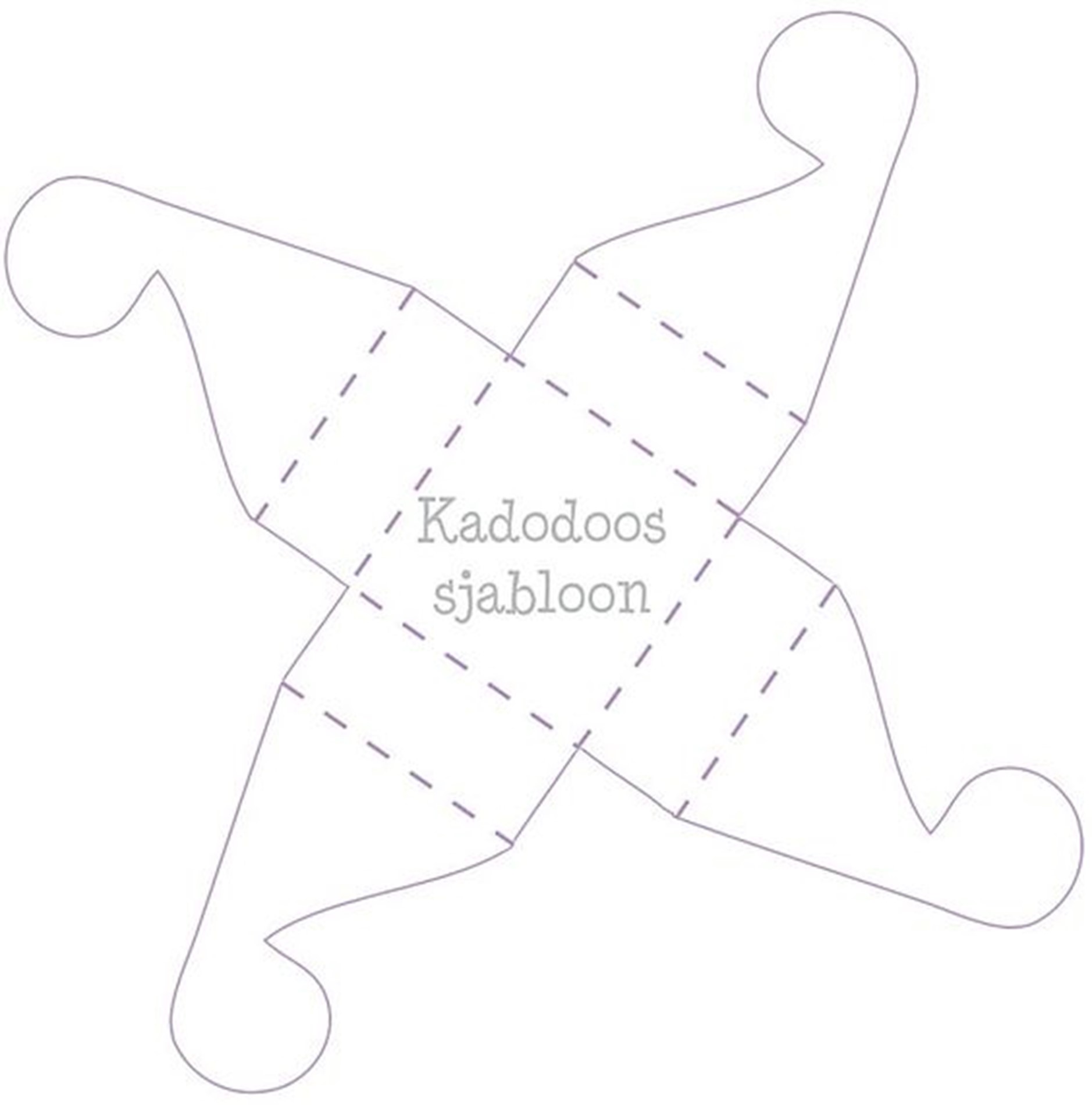 Sjabloon knipblad voor een cadeaudoosje voor in de stoomboot van Sinterklaas